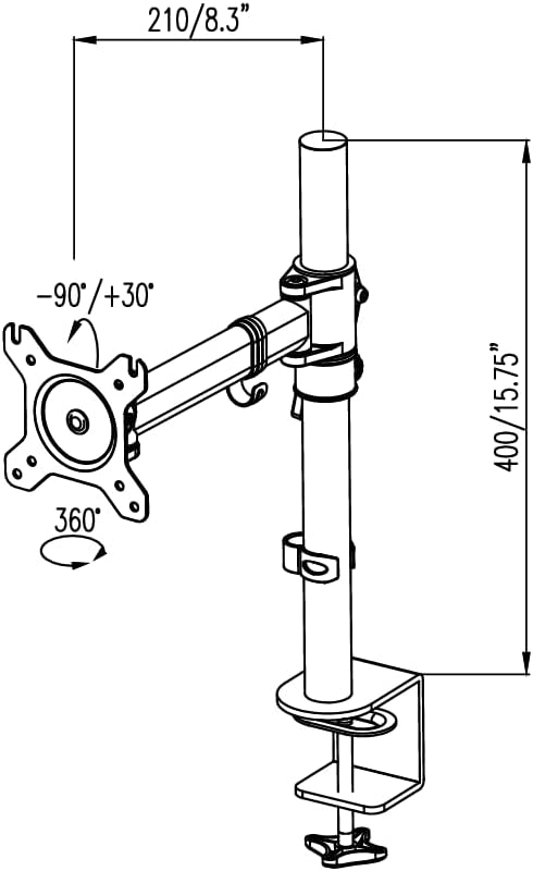 HFTEK - HF27DB - Monitor TV Tisch-Halterung Halter Bildschirmhalterung Neigbar Schwenkbar Monitorarm