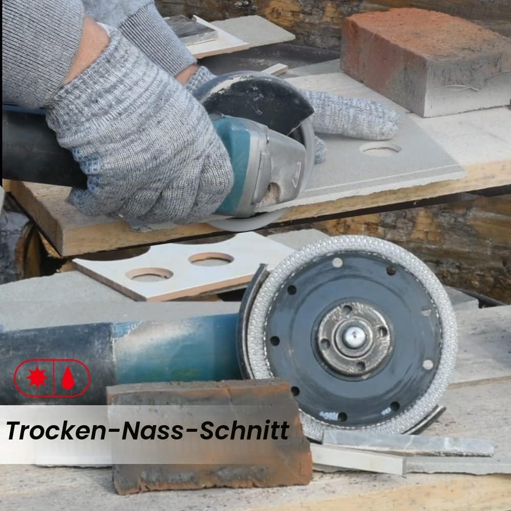 DT-DIATOOL Diamant Trennscheibe 250 mm x 25,4 mm/20 mm/16mm Sägeblatt mit X Mesh Turbo für Porzellan