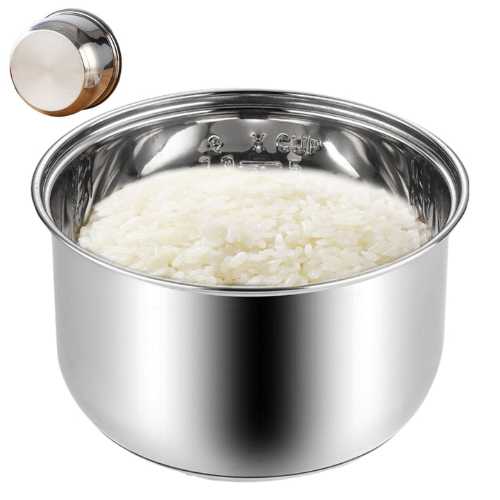 Reiskocher-Innentopf, 3 l Edelstahl-Reiskocher-Ersatztopf mit Skala, Leitung, dick, spülmaschinenfes