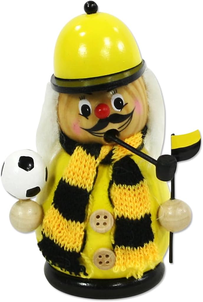 Räuchermann - Kugelfigur - Fussballer schwarz-gelb, Schwarz/Gelb