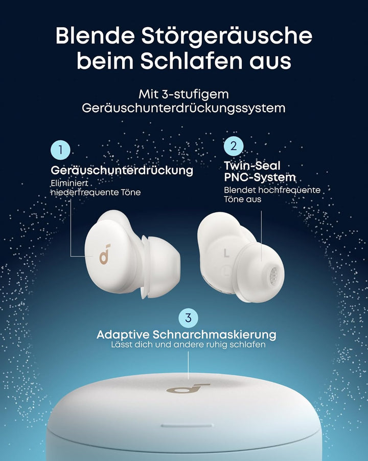 soundcore Sleep A30 von Anker, Schlafkopfhörer, Geräuschmaskierung, Bluetooth-Kopfhörer, adaptives S