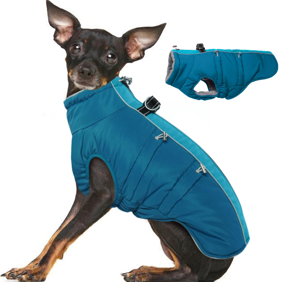 Hundemantel Winter, Ärmellose Hundejacke mit Durch Verstellbare Gummizüge, Rutschfester Reissverschl
