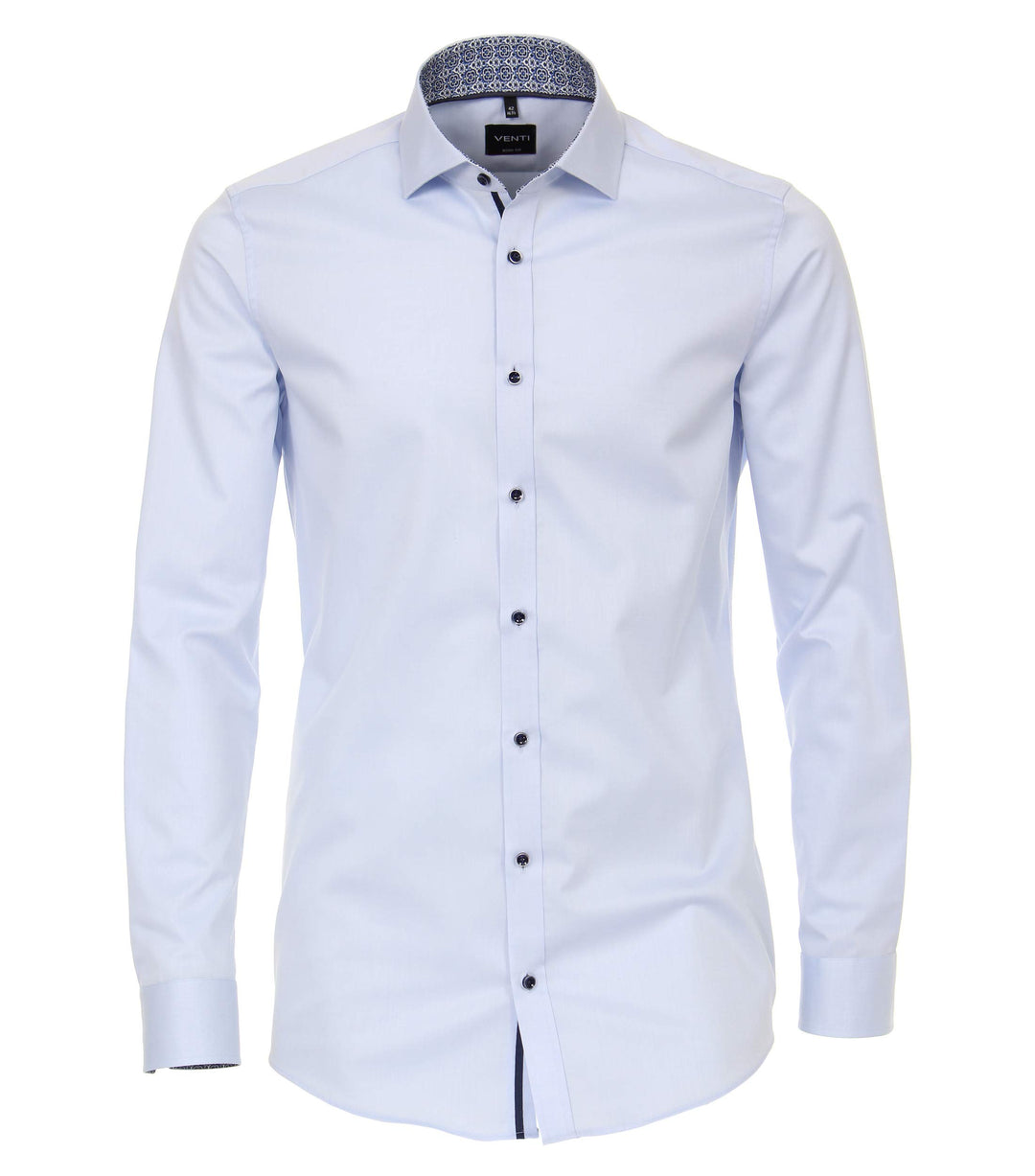 Venti - Body Fit - Bügelleichtes Herren Langarm Hemd (103522800), Grösse:44, Farbe:Blau (102)