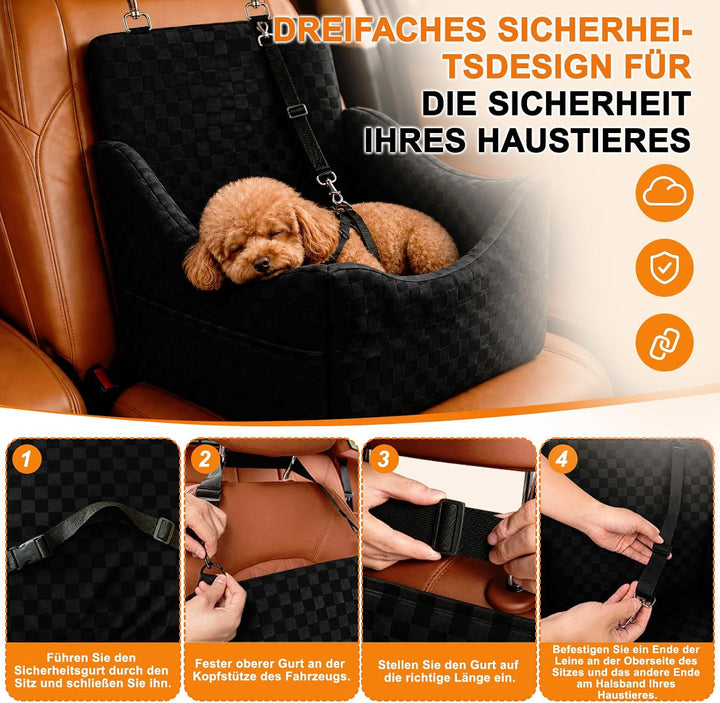Hundesitz Auto für Kleine und Mittelgrosse Hunde Schwarz, Schwarz