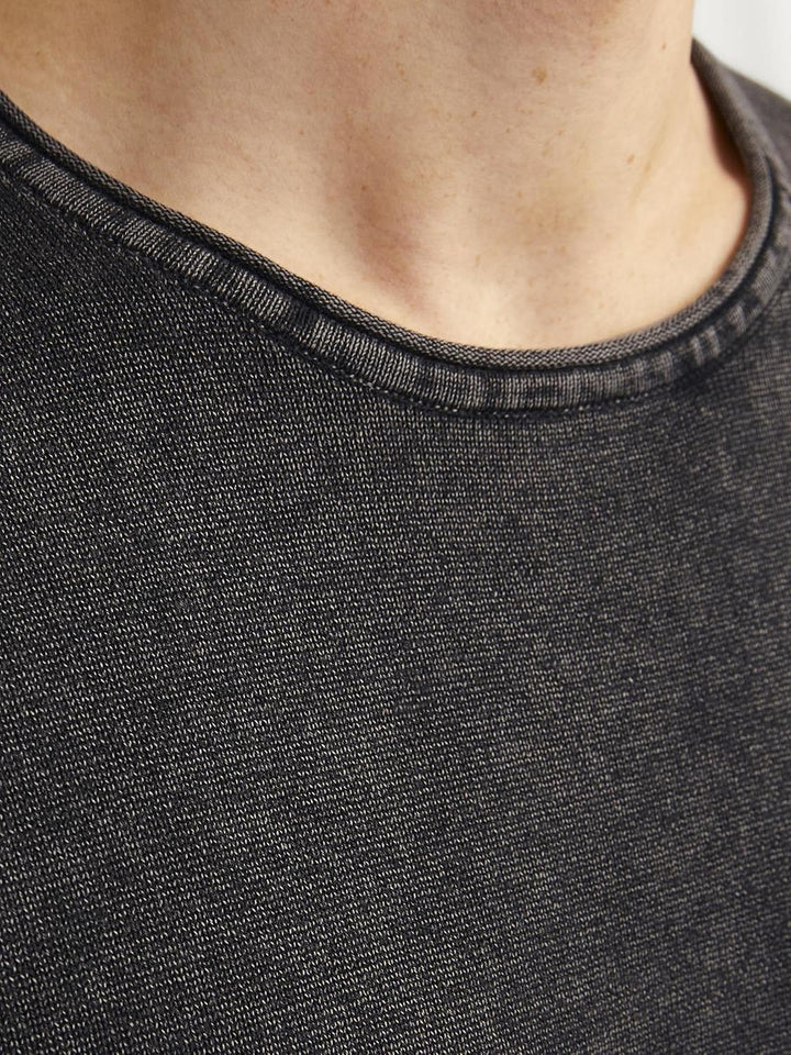 JACK & JONES Male Strickpullover mit Rundhals Einfarbig Strickpullover mit Rundhals XL Grau (Caviar)