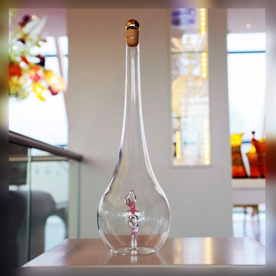 CRISTALICA Geschenkflasche Glas mit Figur Balleriena Ballett 500ml leer zum selbst befüllen