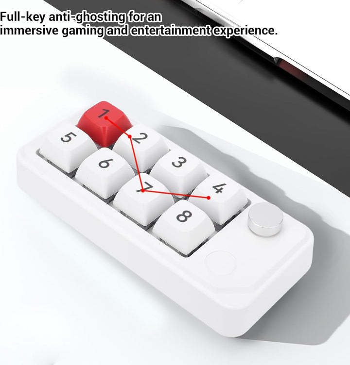ASHATA Wired USB C Numerische Tastatur, Programmierbare Makro Tastatur, 8 Tasten Typ C Number Pad mi