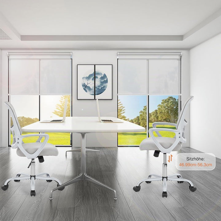 Sweetcrispy Bürostuhl Ergonomisch, Schreibtischstuhl mit Lendenwirbelstütze, Verstellbaren Armlehnen