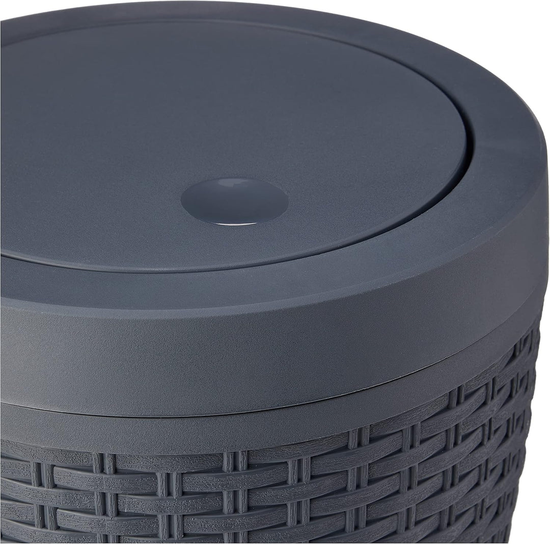 Addis, Rattan-Kunststoff, Plastik, anthrazit, Swing Bin Anthrazit Schwing-Mülleimer, Anthrazit Schwi