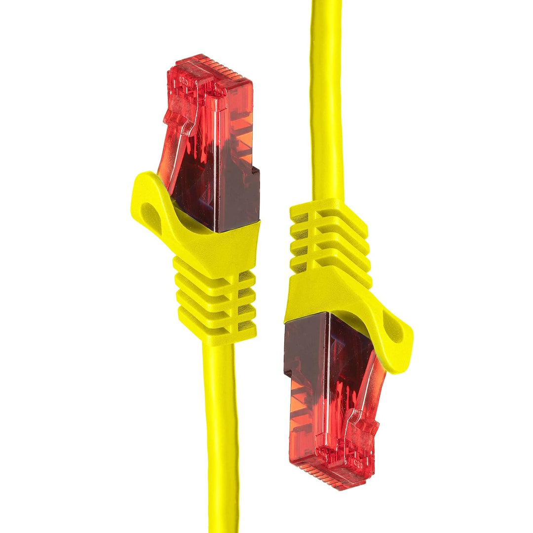 BIGtec - 10 Stück - 20m Gigabit Netzwerkkabel Patchkabel Ethernet LAN DSL Patch Kabel gelb (2x RJ-45