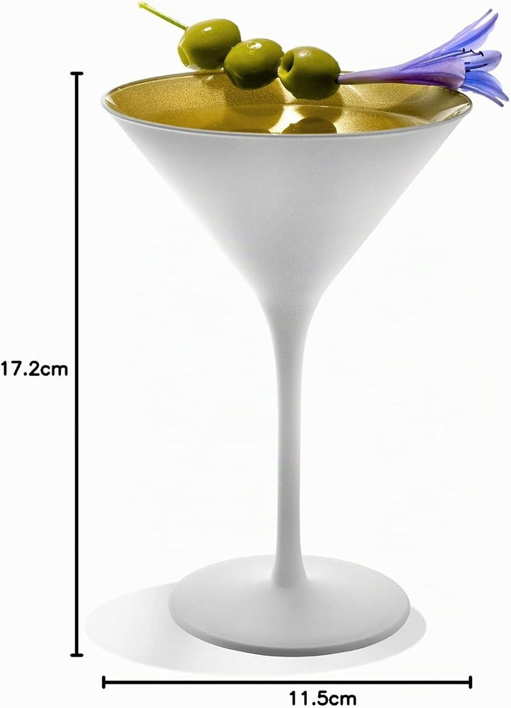 Stölzle Lausitz Elements Cocktailschale, Glas, weiss-Gold, 6 Stück (1er Pack), 6 6 Stück (1er Pack)