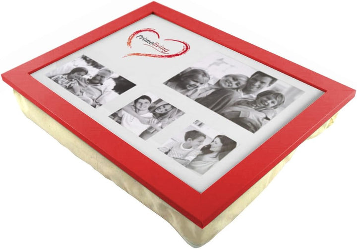 PrimoLiving Knietablett mit Fotorahmen - 43 x 32,5 x 8 cm – Tablett als Laptopunterlage – Sofa oder