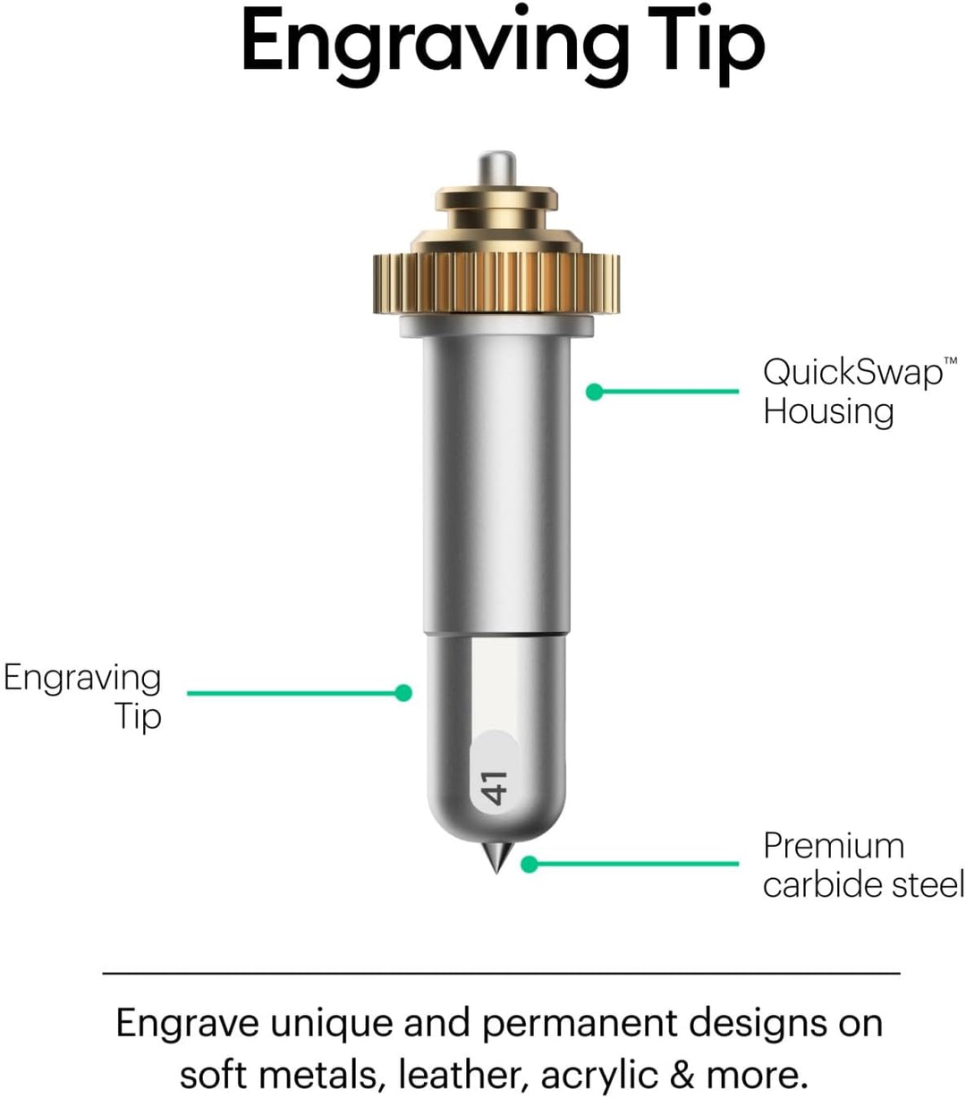 Cricut Gravierspitze Gehäuse Engraving Tip + QuickSwap Housing for Maker Machines, Metall, Multicolo