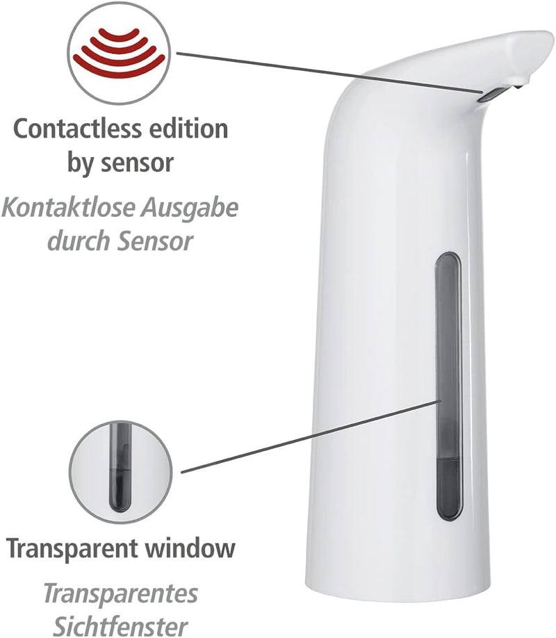 WENKO Infrarot Desinfektionsmittel- und Seifenspender Larino Weiss, automatischer Sensor-Desinfektio