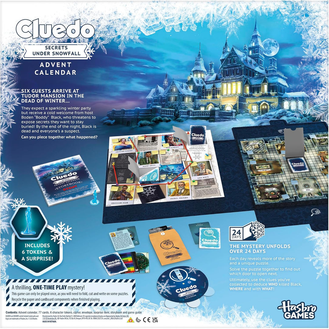 Cluedo Adventskalender Geheimnisse unter Schneefall - Englische Version