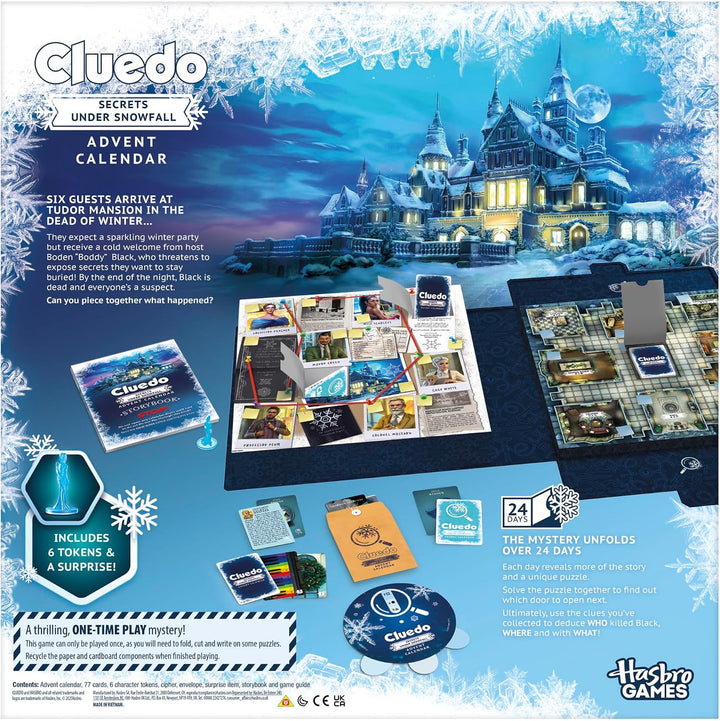 Cluedo Adventskalender Geheimnisse unter Schneefall - Englische Version