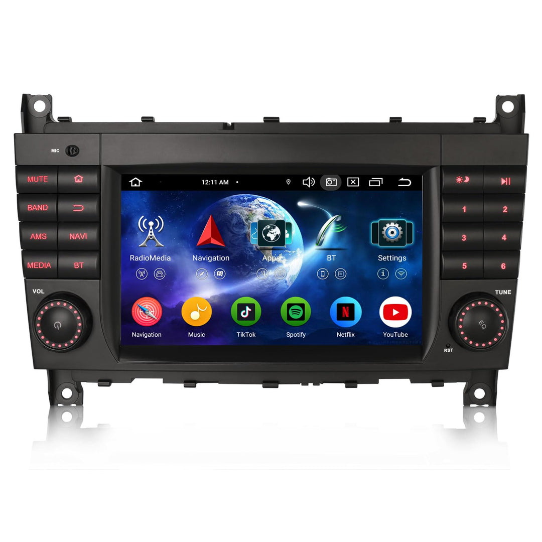 Erisin Android 11 Autoradio Mit GPS Navi für Mercedes Benz C-Klasse W203 CLC Klasse W203 C180 CLK Kl