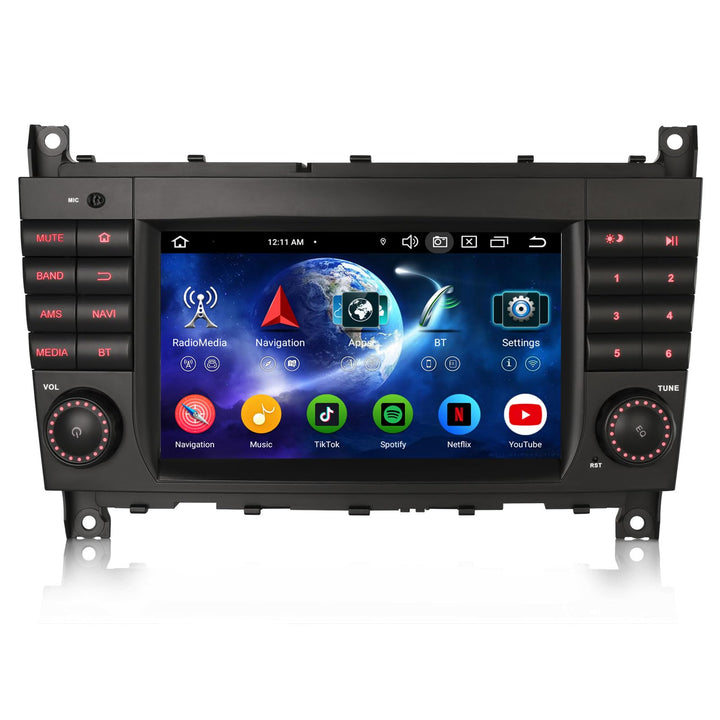 Erisin Android 11 Autoradio Mit GPS Navi für Mercedes Benz C-Klasse W203 CLC Klasse W203 C180 CLK Kl