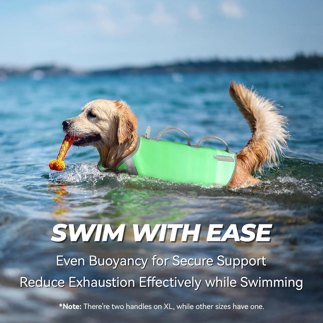 VIVAGLORY Neoprene Schwimmweste Hund, Rettungsweste Hund für Bootfahren, Schwimmweste, Schwimmhilfe