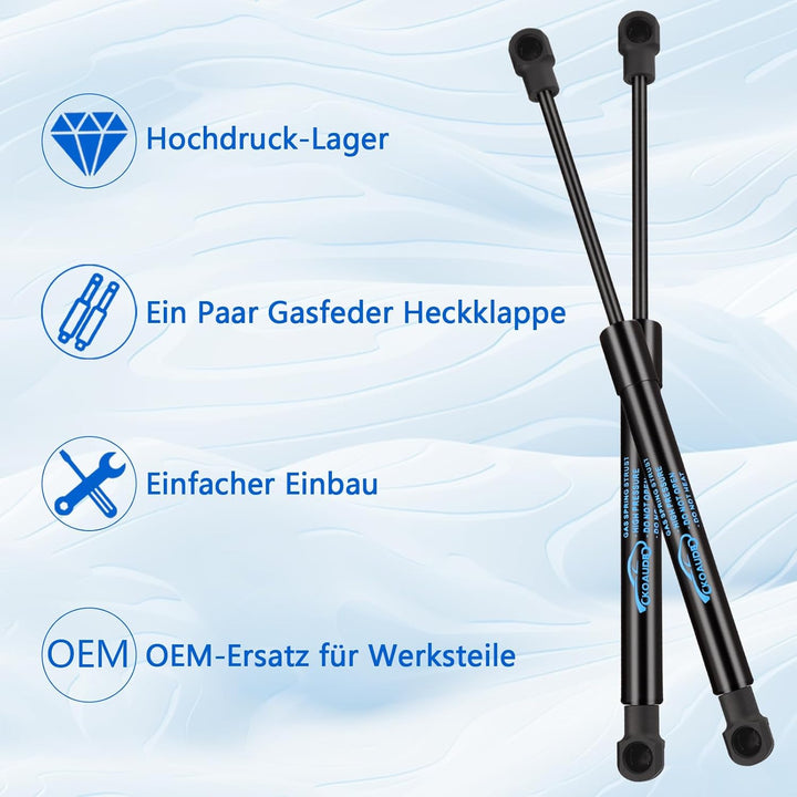 Koaudb 2Pcs Gasfeder Heckklappendämpfer für Mercedes-Benz CLK Cabriolet (A209)-Verdeck Gasdruckdämpf