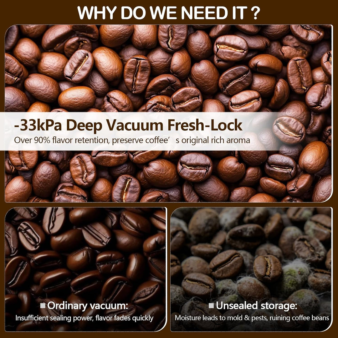 Automatischer Smarter Vakuum-Kaffeebehälter aus Edelstahl | Smarter Vakuum-Kaffeebehälter luftdicht