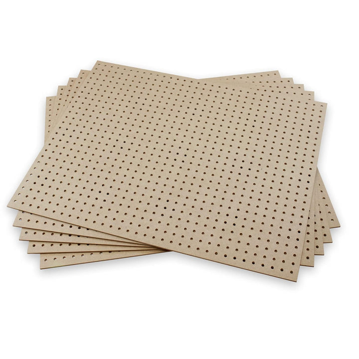 Peggy´s PEGBOARD Mini Lochwand aus Holz (MDF) 50 x 40 x 0,3 cm - Lochung Ø5 mm Abstand 15 mm - roh,