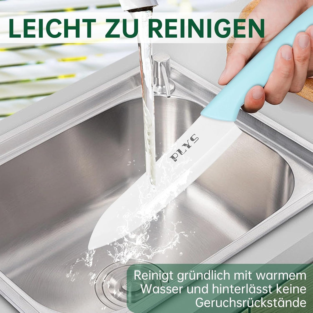 Plys Keramikmesser Set Keramik Messer Küche: Scharf 2er Pack Messerset 15.5cm Kochemesser, 10.7cm Ob