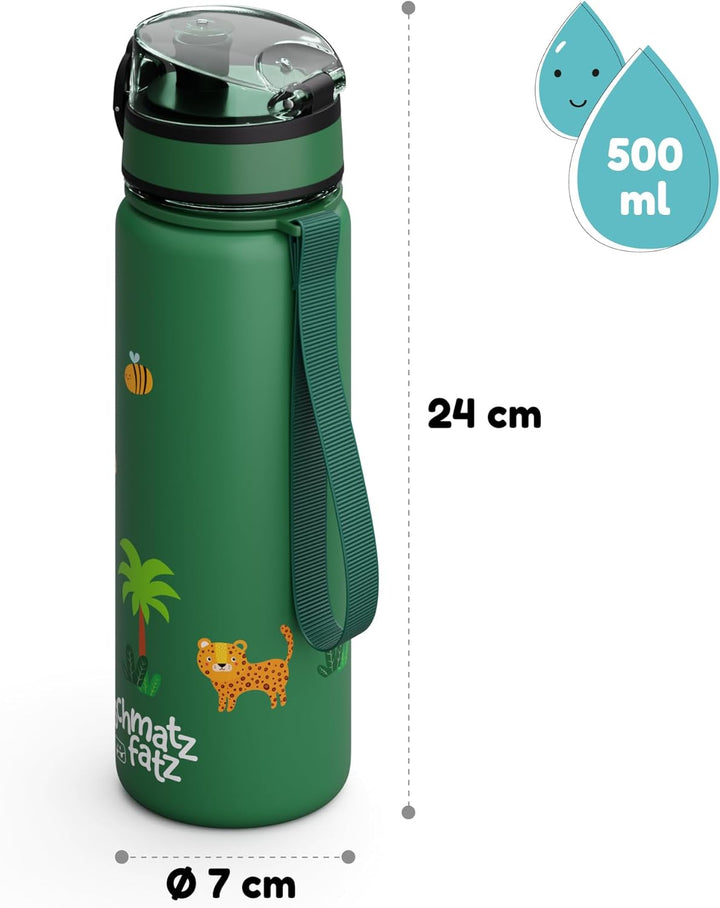 schmatzfatz Trinkflasche Kinder 500ml - Auslaufsicher, BPA-frei, 1-Klick-Verschluss, Tritan, Kinderf