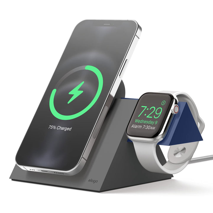 elago MS5 Duo Ladestation Kompatibel mit MagSafe Ladegerät,Kompatibel mit iPhone 15, 14, 13, 12 Seri