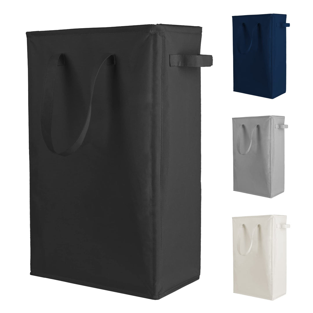 Odonata Slim Laundry Hamper Handles Collapsible Laundry Basket Thin Dirty Clothes Basket Narrow Laun