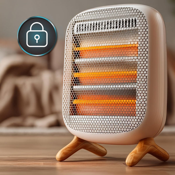 Cecotec ReadyWarm 1200 Infrarot-Heizstrahler, 1200 W, 3 Heizstufen, seitliche Schalter, Tragegriff,