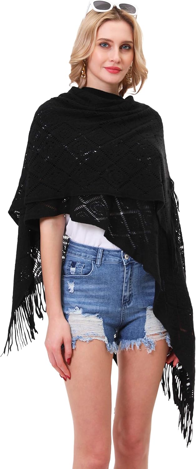 soul young Damen Stricken Stola Grosse Grössen Warm Weich Poncho Shawl Cardigan Kimono EINWEG Verpac