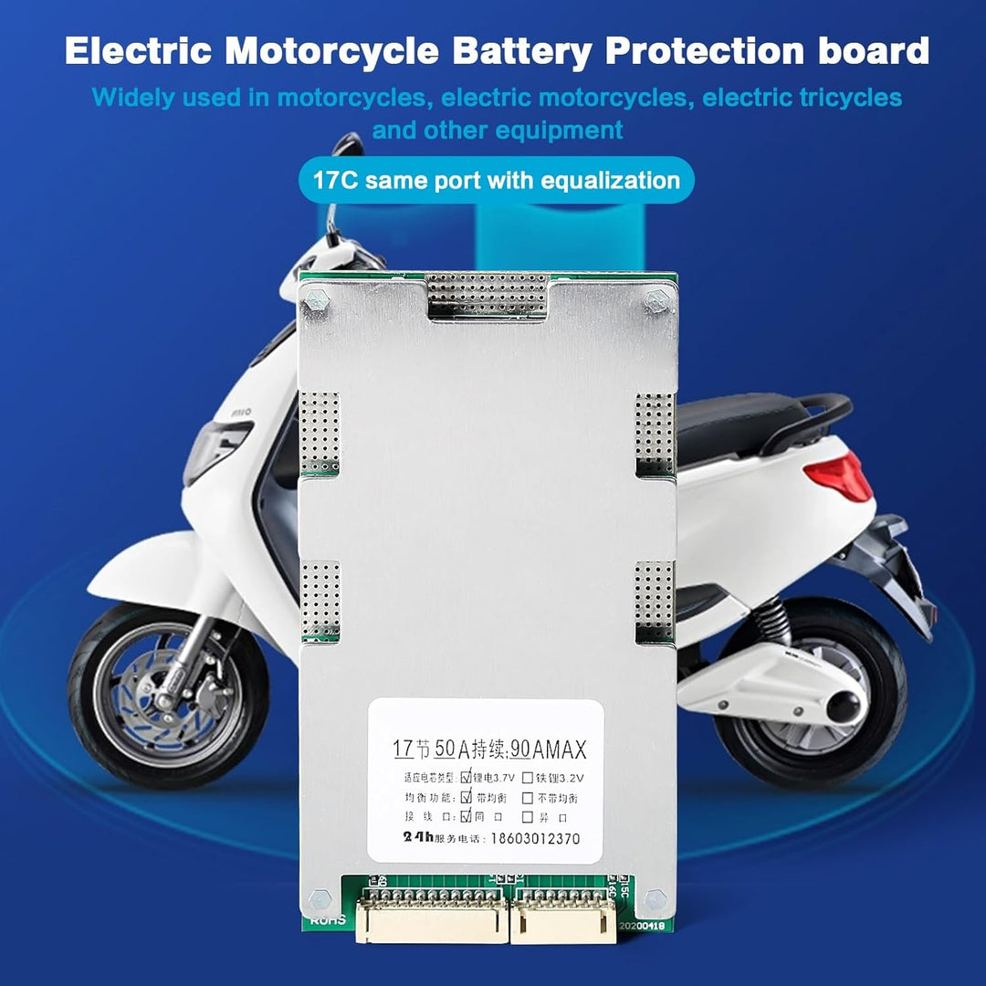 DEWIN Lithium Batterie Schutzplatine, BMS 17S 60V 45A Li-Ionen Lithium Batterieschutzplatine mit Bal