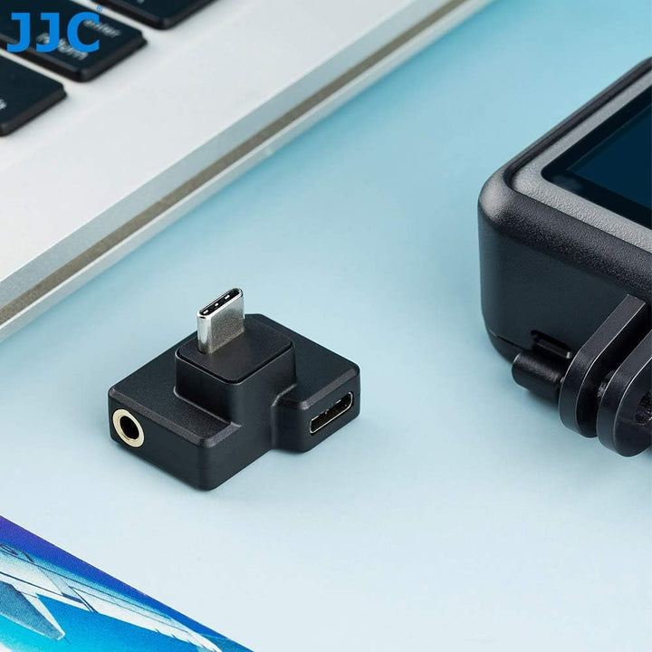 JJC 3,5 mm/USB-C Adapter für DJI Osmo Action Kamera, 3,5mm Mikrofon TRS Stecker für Externes Mikrofo