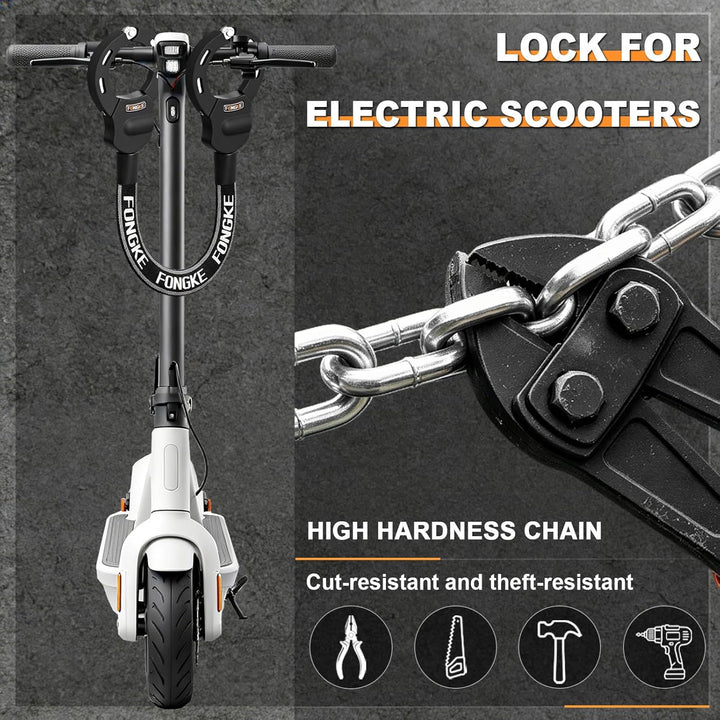 Schloss für E Scooter, Handschellenschloss, Sicherheitsschloss für E Scooter Segway Ninebot, Xiaomi,