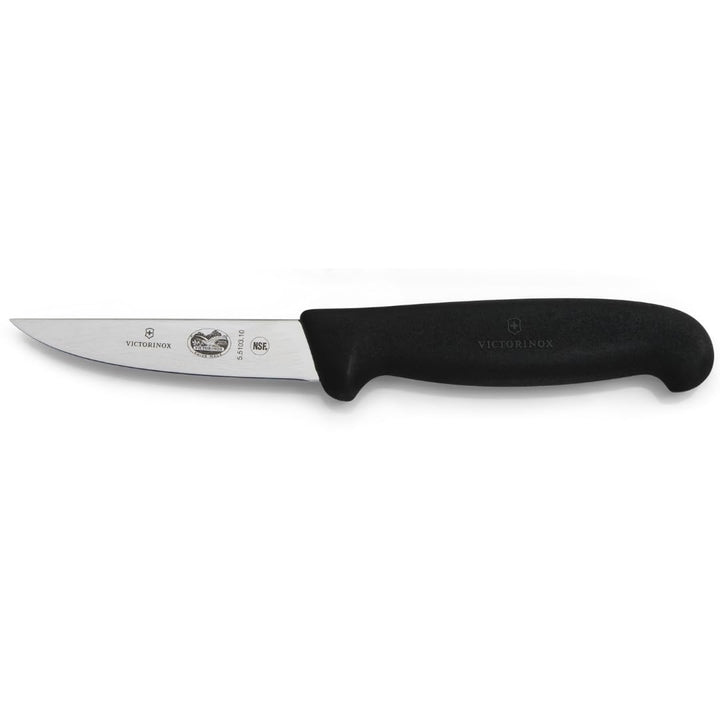 Victorinox Fibrox Schälmesser für Gemüse und Obst, Kleines Ausbeinmesser für Fleisch, 10 cm, Gerade