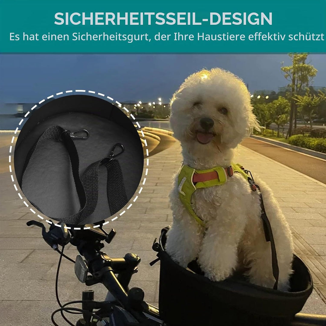 ACAGALA Hundefahrradkorb, Mountainbike-Einkaufskorb, tragbarer Katzen- und Hundeträger für die vorde
