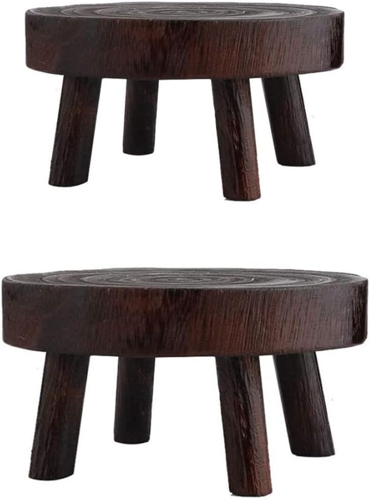 Holzpflanzständer, 20 cm rund, Innenbereich, Gartenpflanztopf Riser, kleiner Gartenhocker für den In