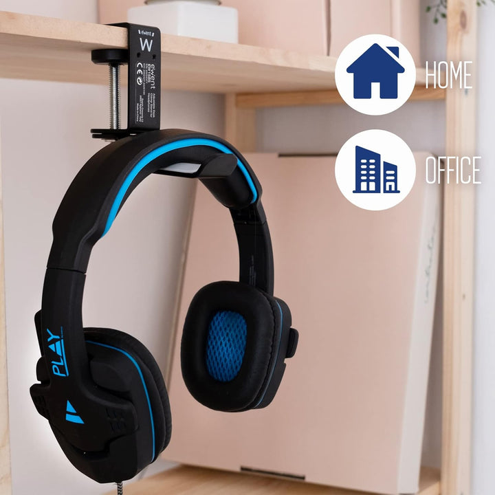 Ewent Gaming Headphone Stand, Universal Headphone Stand, Multifunction Adjustable 360 Rotating Arm w