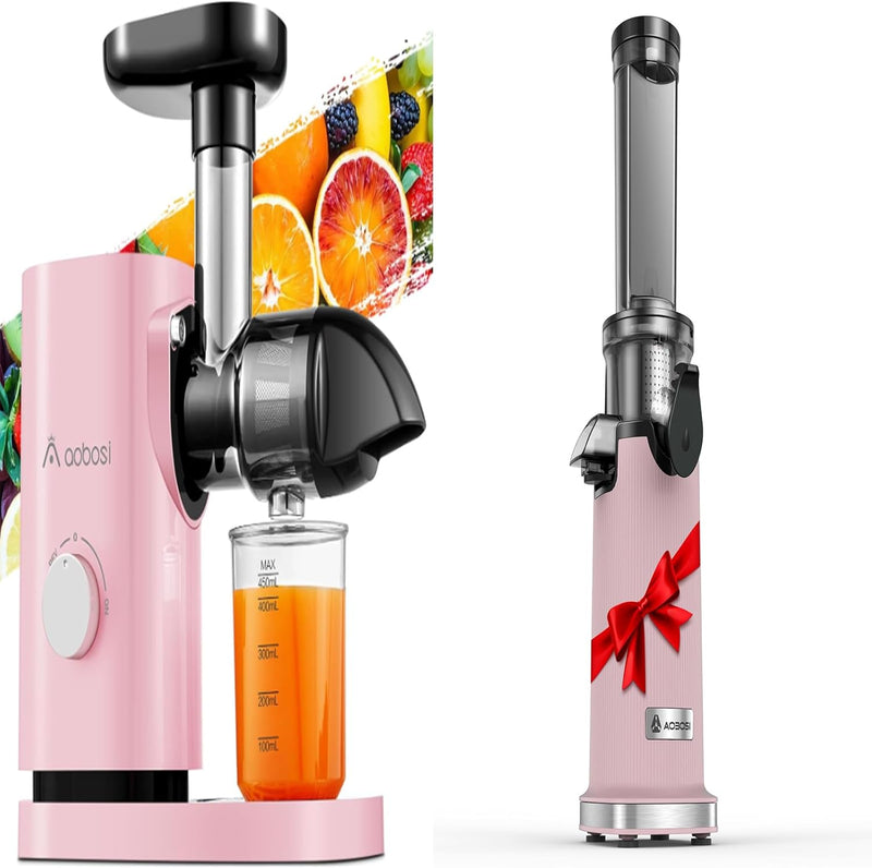 AAOBOSI Slow Juicer mit leisem Motor/Rücklauffunktion/leicht zu reinigender Bürste - schonende Zerkl