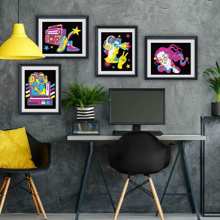 DIAMOND DOTZ DOTZIES 2594447 Original 5D Diamond Painting Set, Neon Retro Klassiker, 4 bunte Diamant