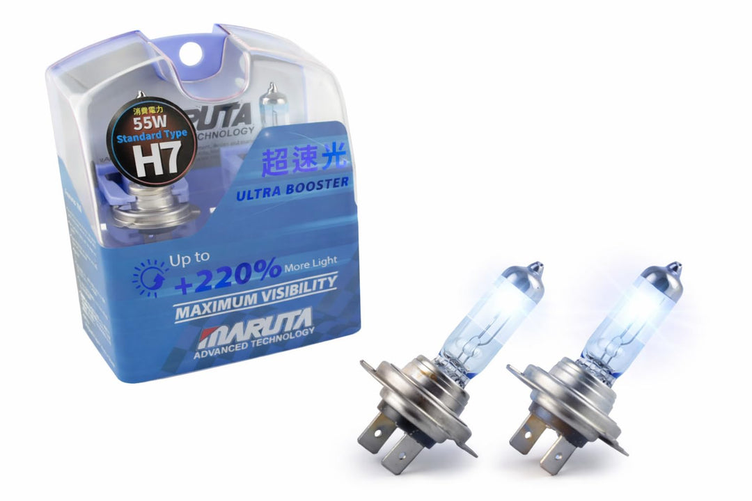 MARUTA H7 55W ULTRA BOOSTER - Maximale Sichtbarkeit 220% | Xenon Lampen 3800K Halogenlampen | ECE Pr
