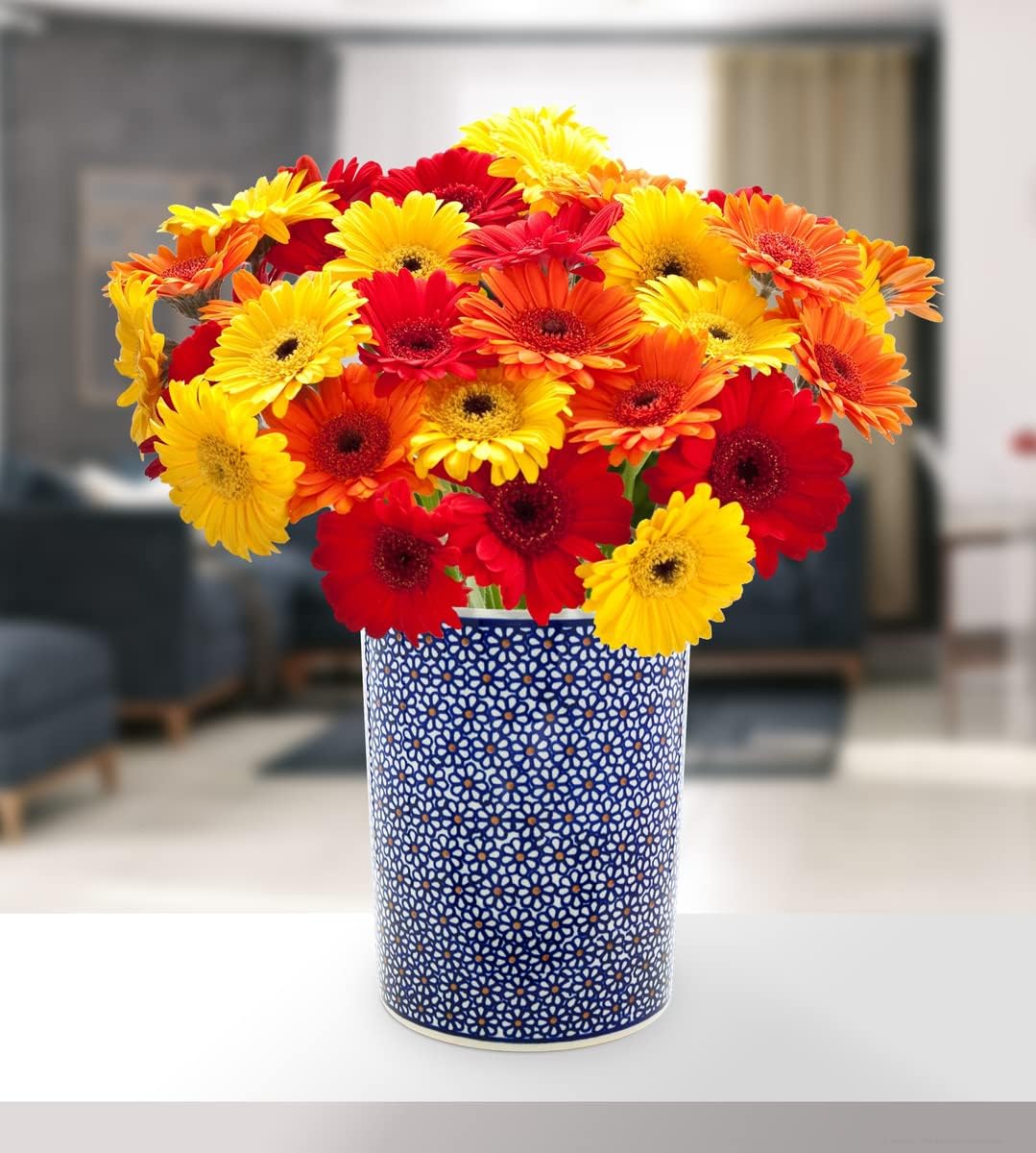 Original Bunzlauer Keramik 1,9 Liter Blumenvase Sophia Ø13,1xH17,6 cm im Dekor 120