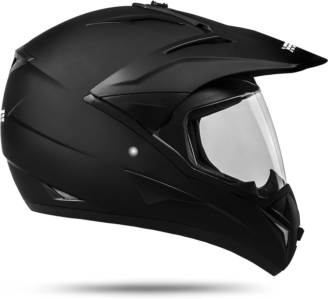 ATO Moto 801 GS War Matt Grösse: L 59-60cm Enduro Helm mit Visier für Quad ATV Motocross Motorradhel
