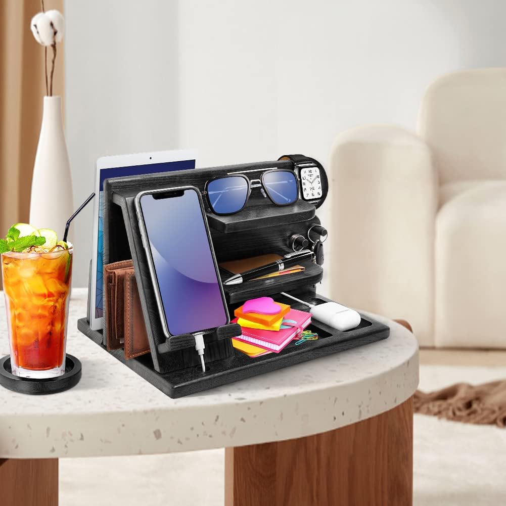 Geschenke für Männer Geschenke zu Valentinstag Holz Telefon Dockingstation Nachttisch Organizer Vate