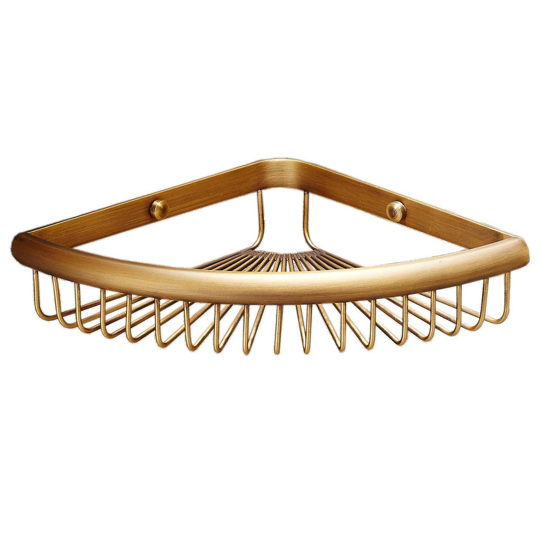 Beelee BA8401A Eckablage aus Massives Messing Antikes Messing zur Wandmontage, 21.5 * 21.5cm,, Antik