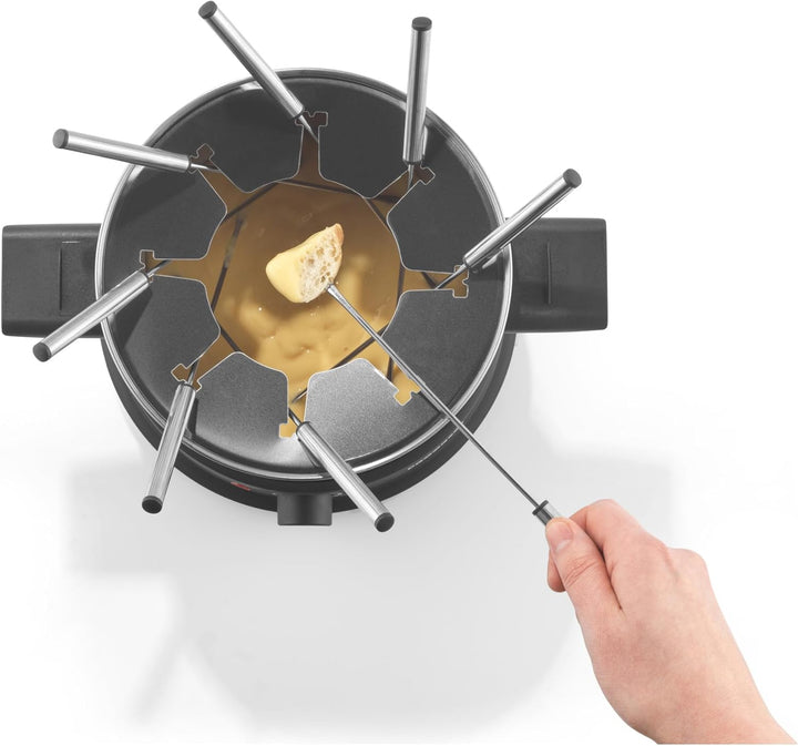 Progress Elektrischer Fondue-Maker – Enthält 8 Edelstahlgabeln und abnehmbaren 20 cm Topf, herzhaft