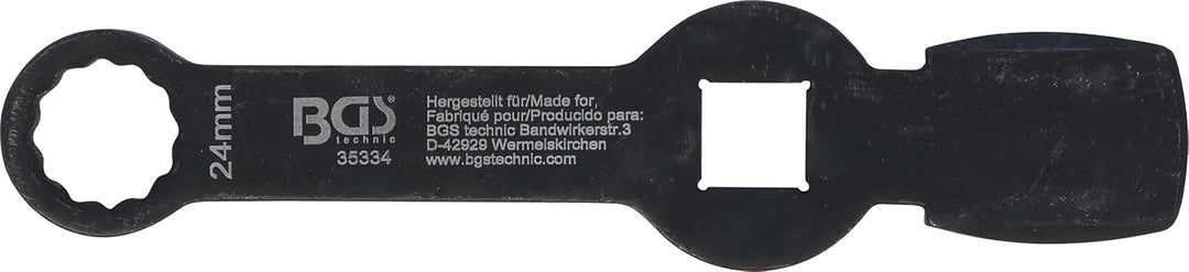BGS 35334 | Schlag-Ringschlüssel | Zwölfkant | mit 2 Schlagflächen | SW 24 mm Schlüsselweite: 24 mm,