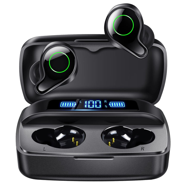 Kopfhörer Kabellos, Bluetooth 5.0 in-Ear Kopfhörer mit Mikrofon 156H Spielzeit mit USB-C LCD Ladekof