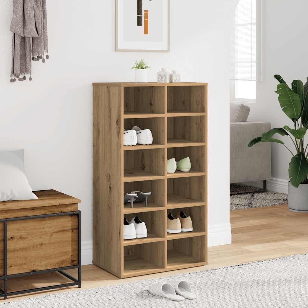 vidaXL Schuhregal Artisan-Eiche 54x34x100,5 cm Holzwerkstoff, Schuhaufbewahrung, Schuhorganizer, Sch